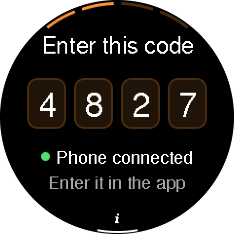 DeskOrbie screen: Enter this code